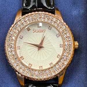 Stauer‎ Sirene Watch 28343 Rose Gold Tone Crystal Bezel in Box Never Worn